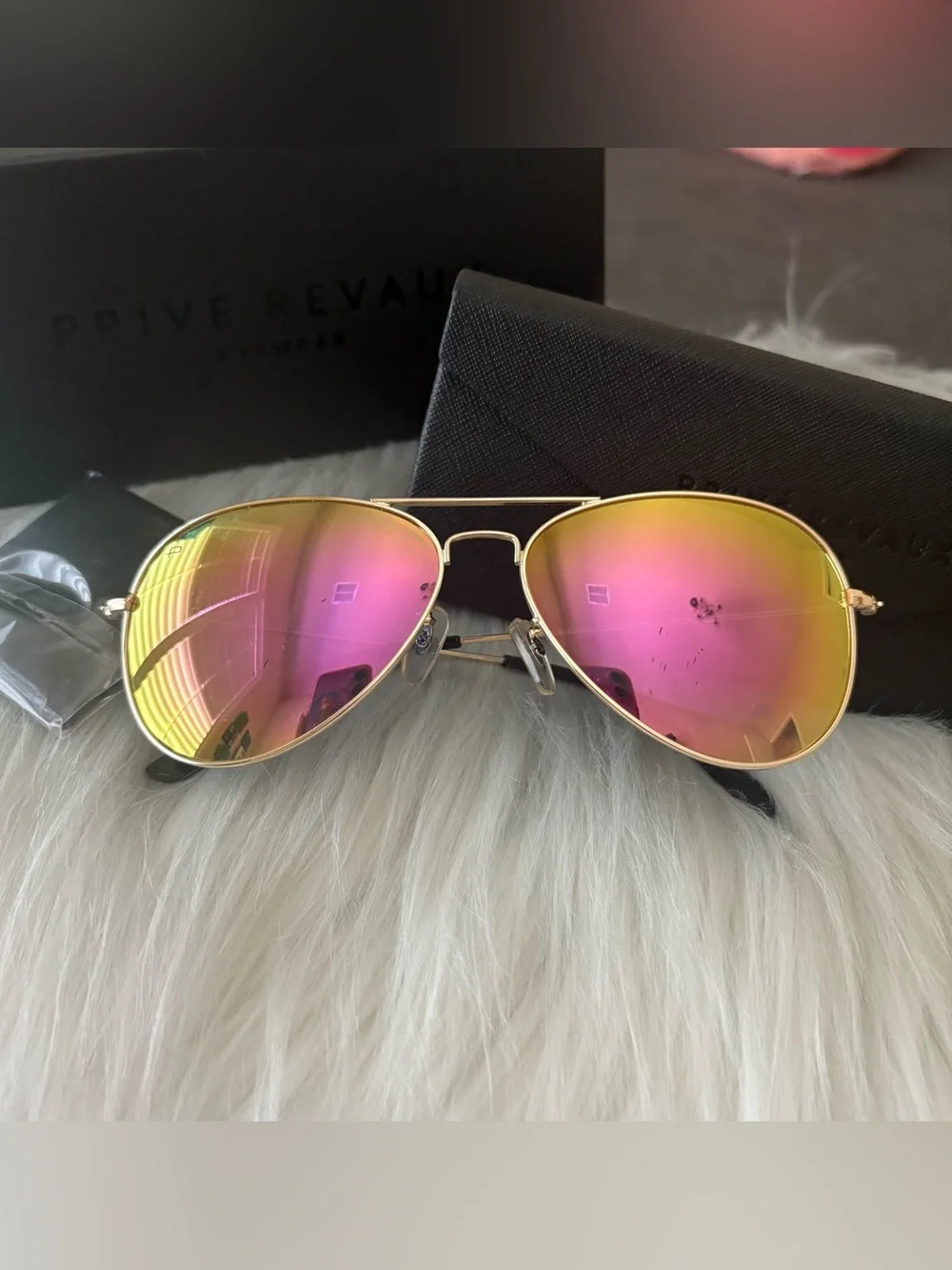 Prive Revaux “The Commando” Aviator Sunglasses - Sunset Pink - SCRATCHED